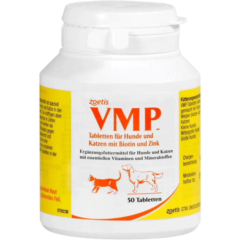 VMP Tabletten für Hunde und Katzen mit Biotin und Zink, 50 St. Tabletten