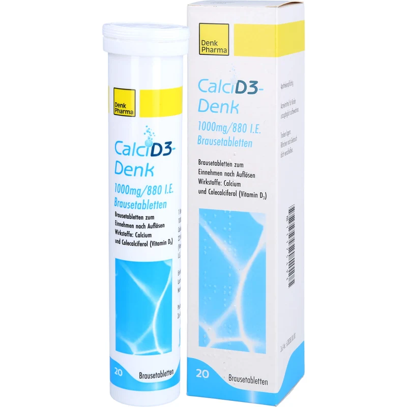 Calci D3-Denk 1000 mg / 880 I.E. Brausetabletten zur Unterstützung einer spezifischen Osteoporose-Behandlung, 20 St. Tabletten