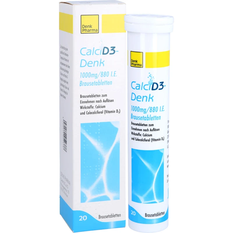 Calci D3-Denk 1000 mg / 880 I.E. Brausetabletten zur Unterstützung einer spezifischen Osteoporose-Behandlung, 20 St. Tabletten