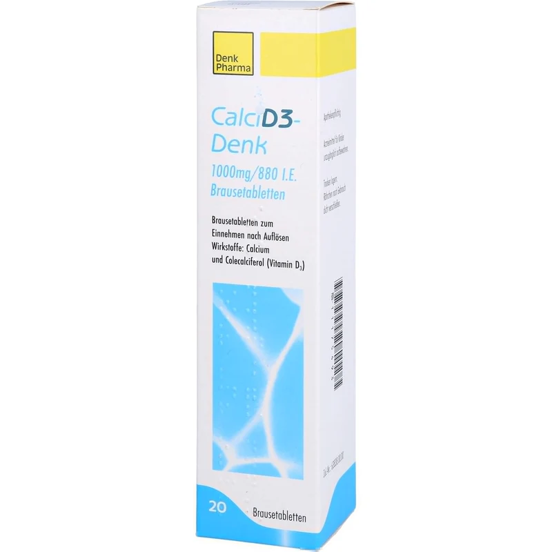 Calci D3-Denk 1000 mg / 880 I.E. Brausetabletten zur Unterstützung einer spezifischen Osteoporose-Behandlung, 20 St. Tabletten