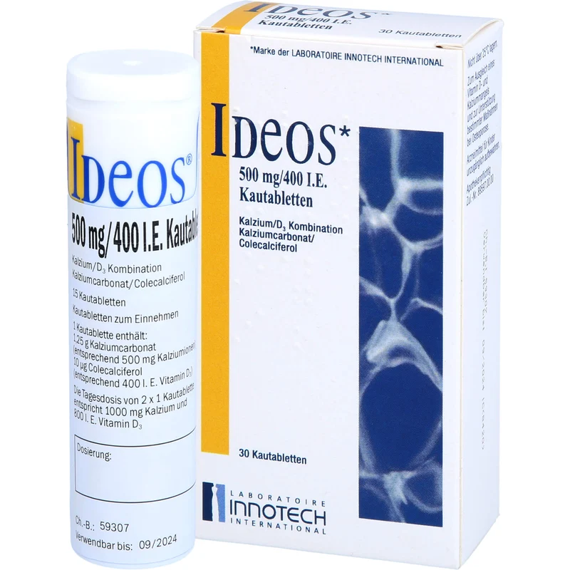Ideos 500 mg / 400 I.E. Emra Kautabletten, 30 St. Tabletten