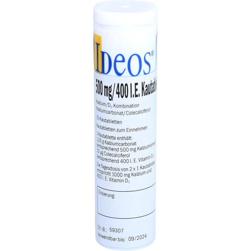 Ideos 500 mg / 400 I.E. Emra Kautabletten, 30 St. Tabletten