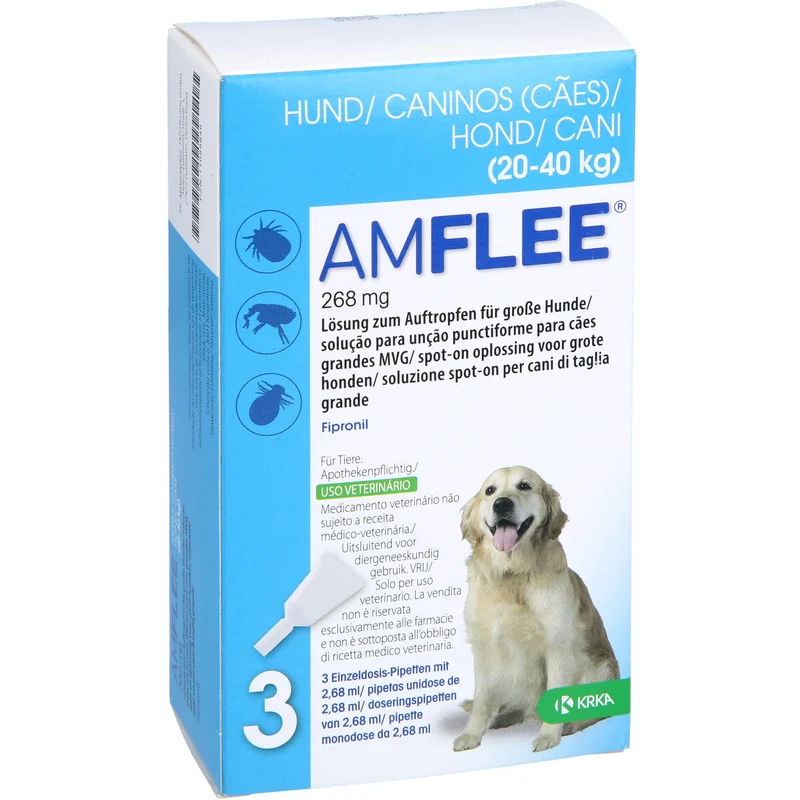 Amflee 268 mg für große Hunde 20-40 kg Lösung, 3 St. Einzeldosispipetten