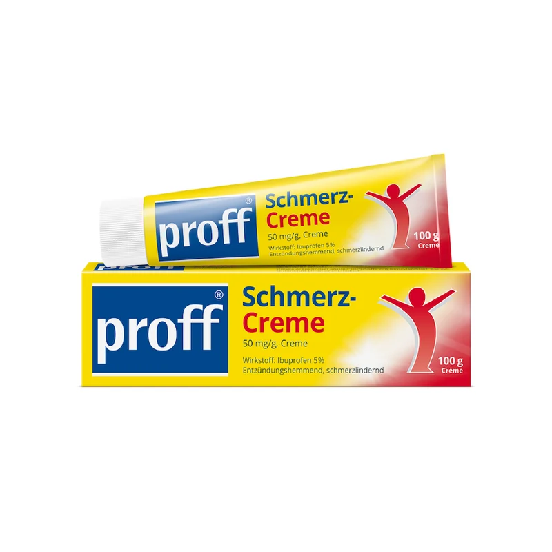 proff Schmerzcreme mit Ibuprofen – zur äußerlichen Behandlung von Muskel-, Gelenk- und Rückenschmerzen bei rheumatischen Erkrankungen oder nach Sport- und Unfallverletzungen, 100 g Creme