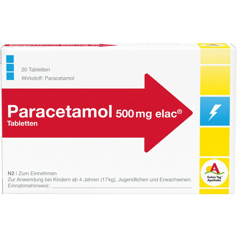 Paracetamol 500 mg elac Tabletten, 20 St. Tabletten