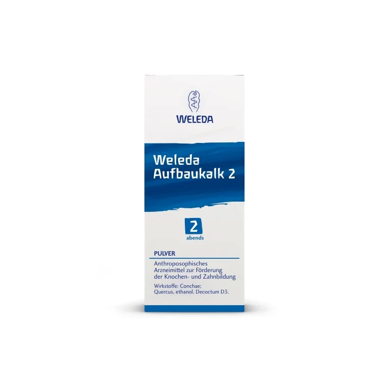 WELEDA Aufbaukalk 2 abends Pulver zur Förderung der gesunden Knochen- und Zahnbildung, 45 g Pulver