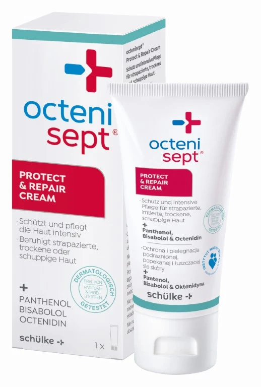 octenisept protect & repair cream - Wund- und Heilcreme zum Schutz und zur Pflege empfindlicher, trockener und rissiger Haut mit Panthenol, 50 ml Lösung