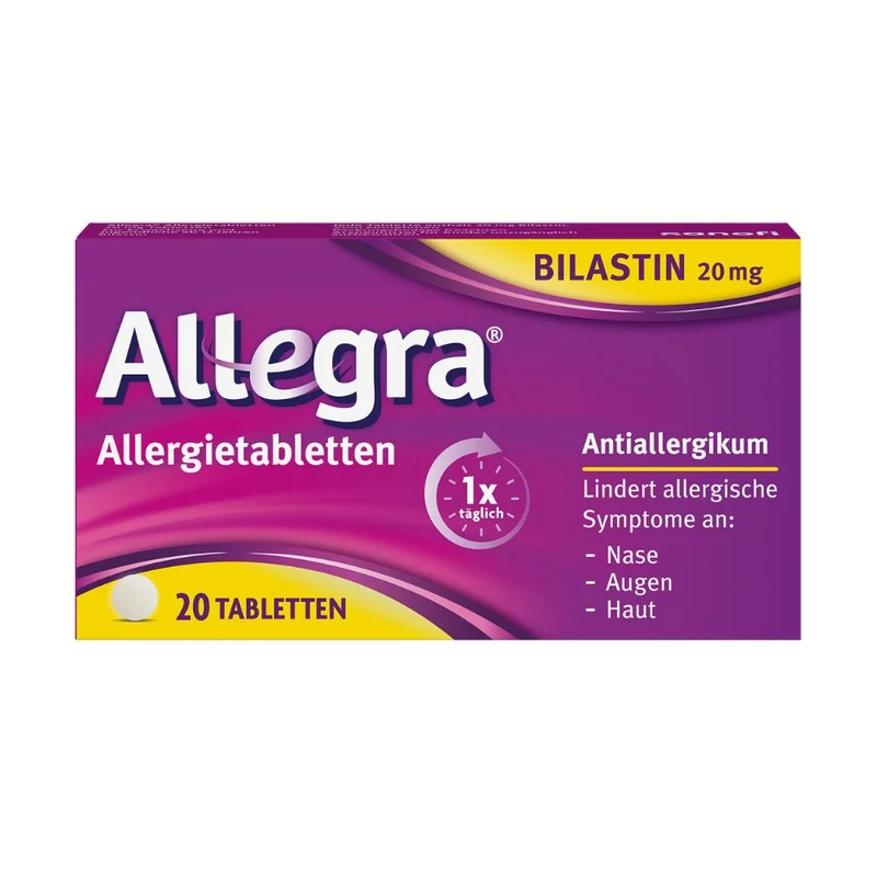 Allegra 20 mg Allergietabletten lindert allergische Symptome, 20 St. Tabletten