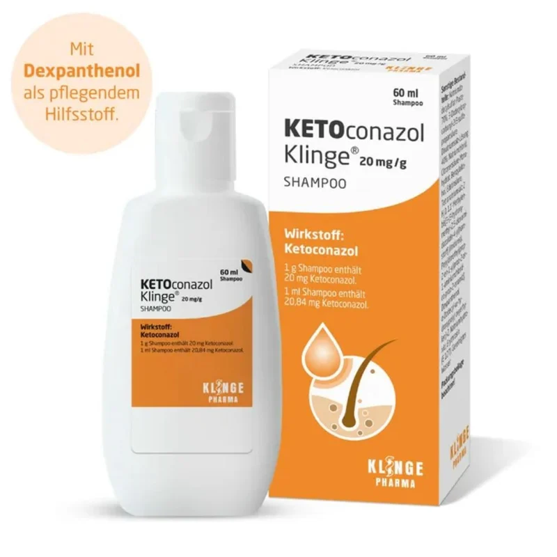 KLINGE Ketoconazol 20 mg/g Shampoo zur Behandlung von Infektionen der Kopfhaut, 60 ml Shampoo