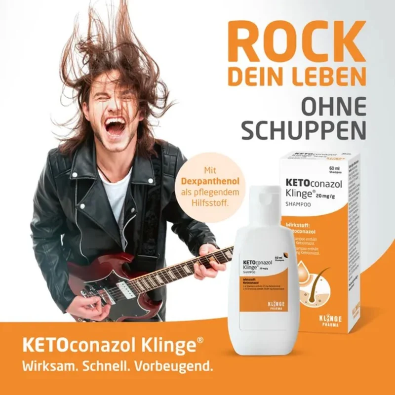 KLINGE Ketoconazol 20 mg/g Shampoo zur Behandlung von Infektionen der Kopfhaut, 60 ml Shampoo