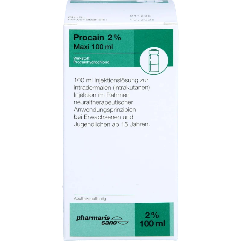 Procain pharmarissano Maxi 2 % 100 ml, 100 ml Lösung