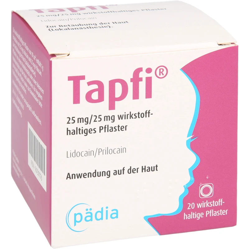 Tapfi 25 mg/25 mg wirkstoffhaltiges Pflaster mit Lidocain/Prilocain, 20 St. Pflaster