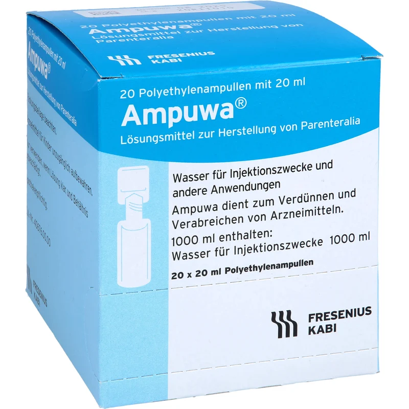 Ampuwa , Lösungsmittel zur Herstellung von Parenteralia Polyethylenampullen, 20 ml, 400 ml Lösung