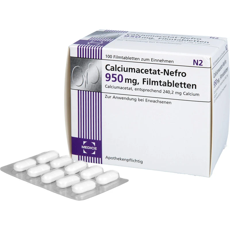 MEDICE Calciumacetat-Nefro 950 mg Filmtabletten, 100 St. Tabletten