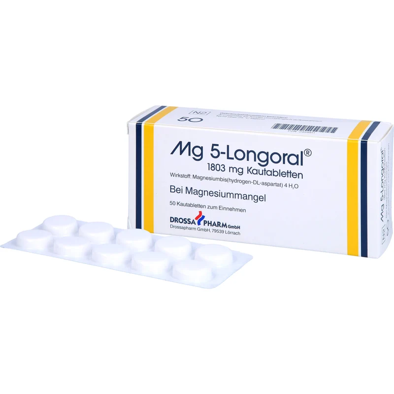 Mg 5-Longoral 1803 mg Kautabletten bei Magnesiummangel, 50 St. Tabletten