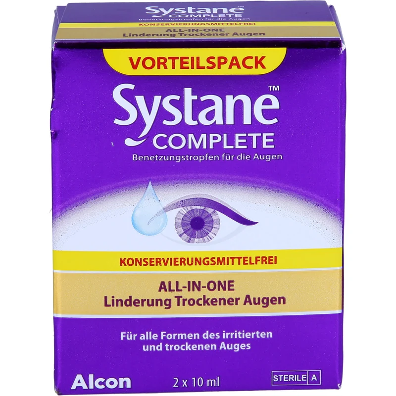 Systane Complete Benetzungstropfen für die Augen ohne Konservierungsmittel für trockene Augen, 20 ml Lösung