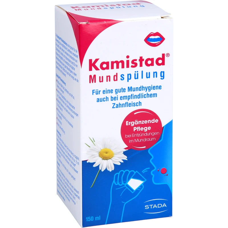 Kamistad Mundspülung bei Zahnfleischentzündungen und Aphten, 150 ml Lösung