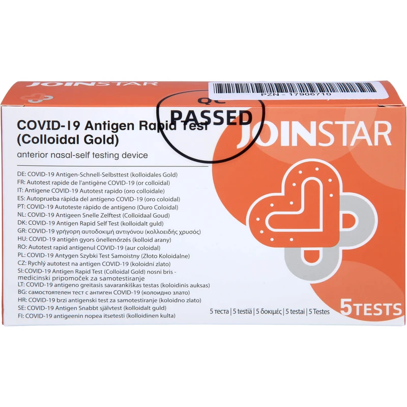 Joinstar COVID-19 Antigen Rapid Test Colloidal Gol, 5 St. Teststreifen