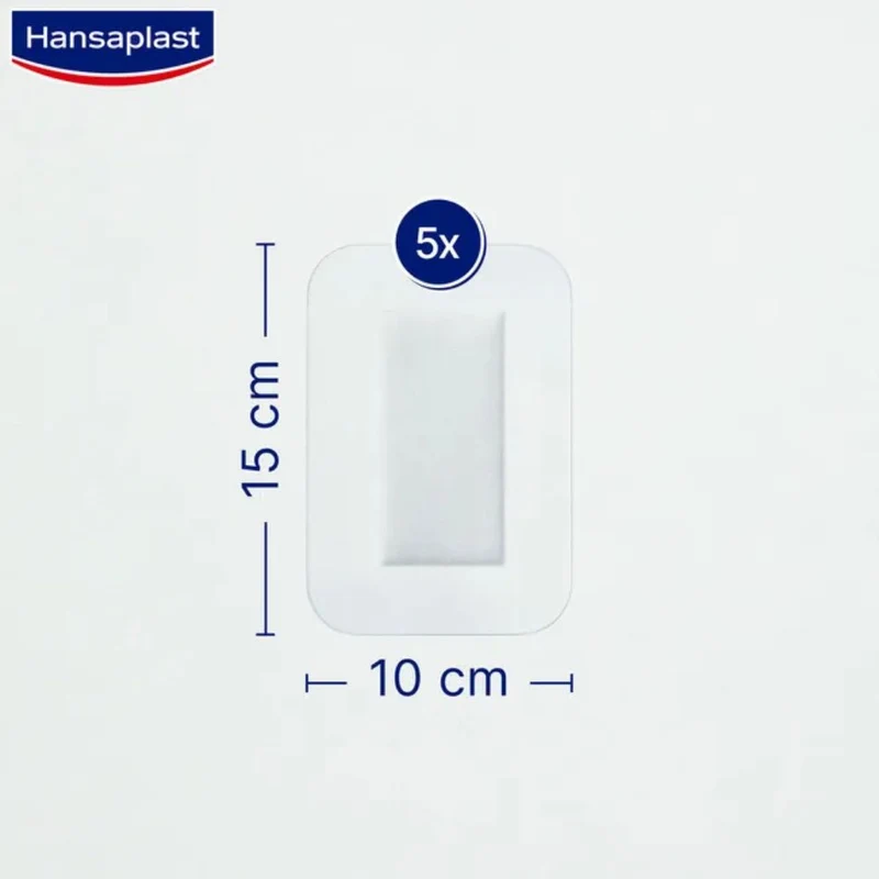 Hansaplast Aqua Protect 10 x 15 cm atmungsaktiver, wasserfester Wundverband polstert die Wunde, ohne zu verkleben, 5 St. Verband