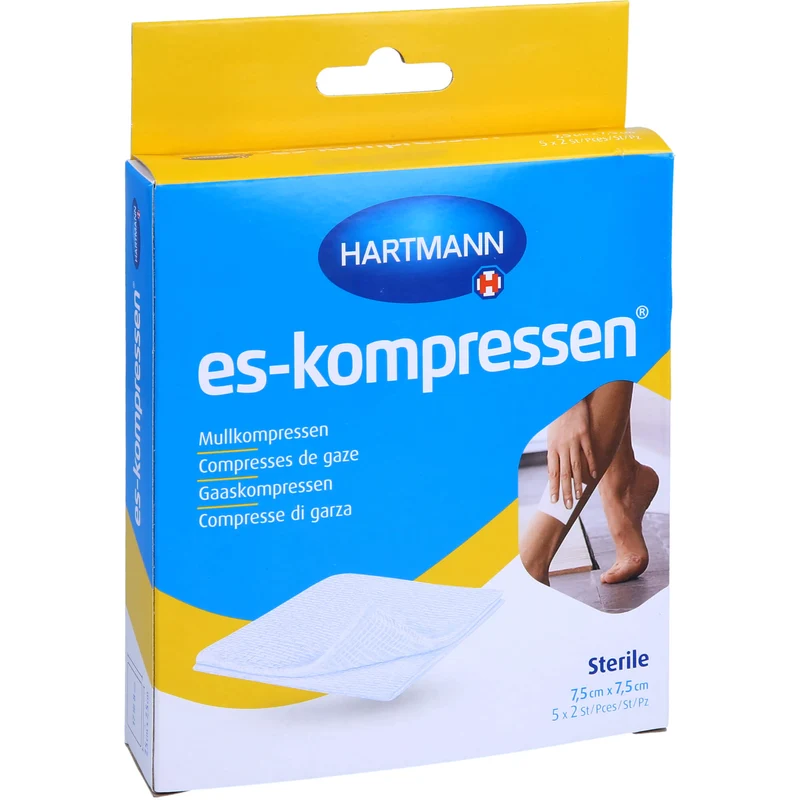 ES-Kompressen steril 7,5cmx7,5cm 17fd 8fach (5xP2), 10 St. Kompressen