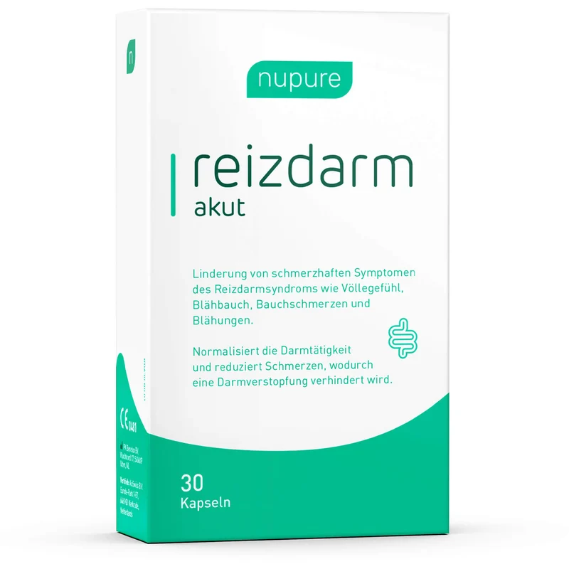 Nupure Reizdarm akut Kapseln bei Völlegefühl, Blähbauch und Bauchschmerzen, 30 St. Kapseln