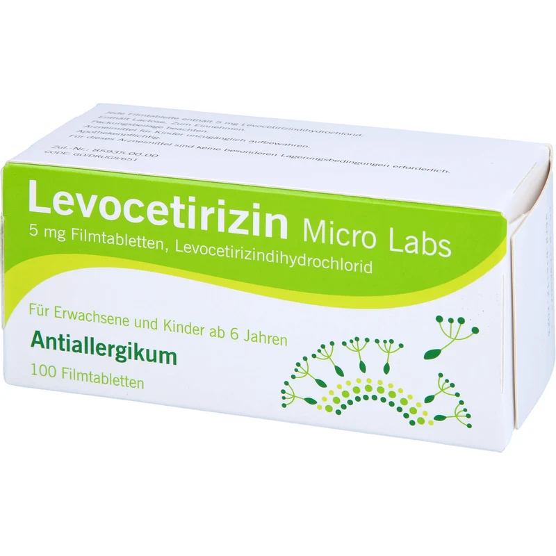 Micro Labs Levocetirizin 5 mg Filmtabletten bei Allergien, 100 St. Tabletten