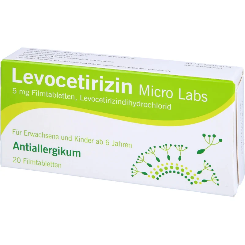 Micro Labs Levocetirizin 5 mg Filmtabletten bei Allergien, 20 St. Tabletten
