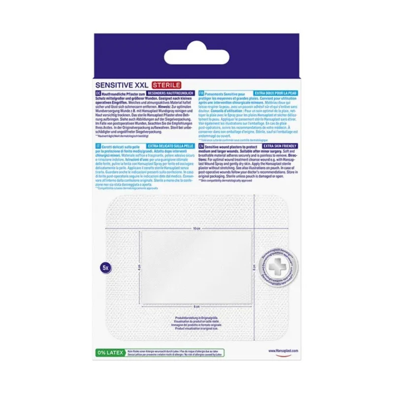 Hansaplast Wundverband Steril Sensitive 8x10cm, 5 St. Pflaster