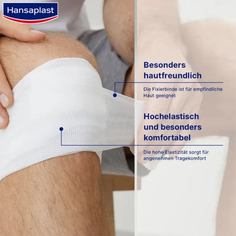 Hansaplast elastische Fixierbinde gekreppt 4 m x 8 cm, 1 St. Verband