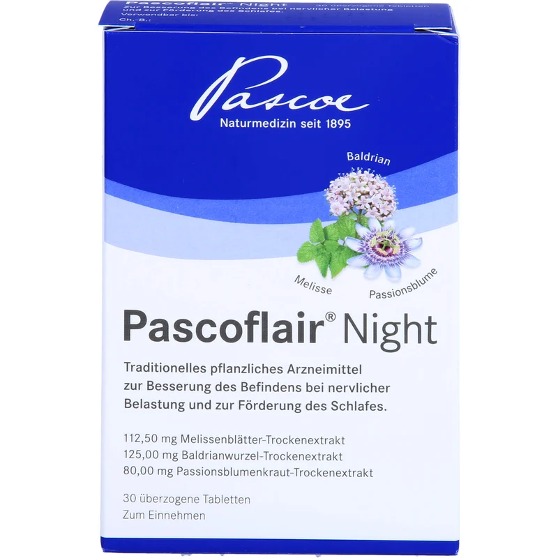 Pascoflair Night Tabletten bei nervlicher Belastung und zur Förderung des Schlafes, 30 St. Tabletten
