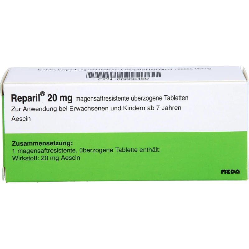 Reparil Dragees kohlpharma, 20 mg, magensaftresistente, überzogene Tablette, 50 St UTA
