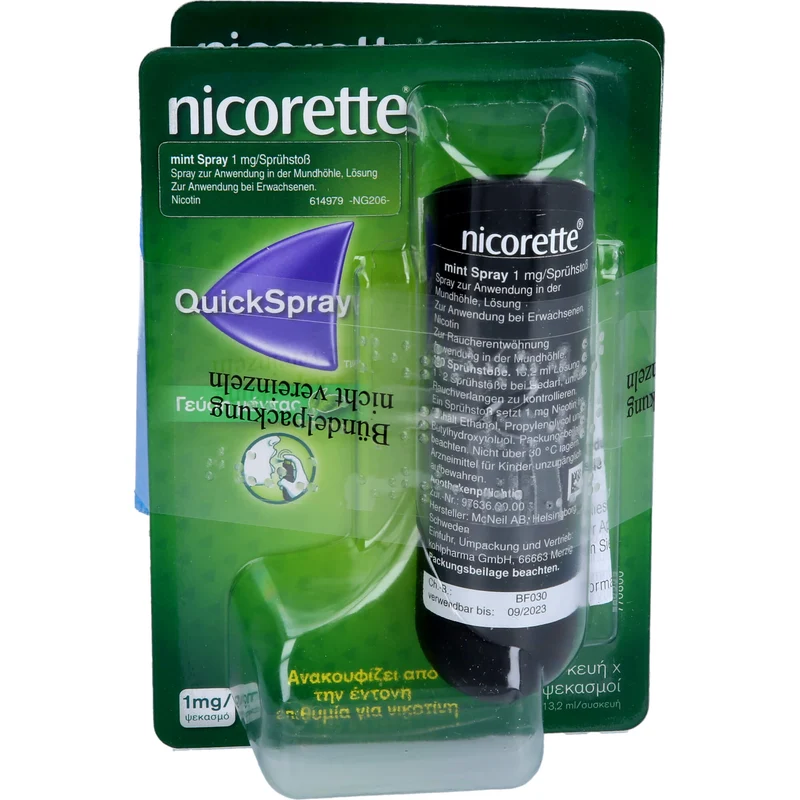 Nicorette Mint Spray 1 mg/Sprühstoß zur Raucherentwöhnung, 2 St. Spray