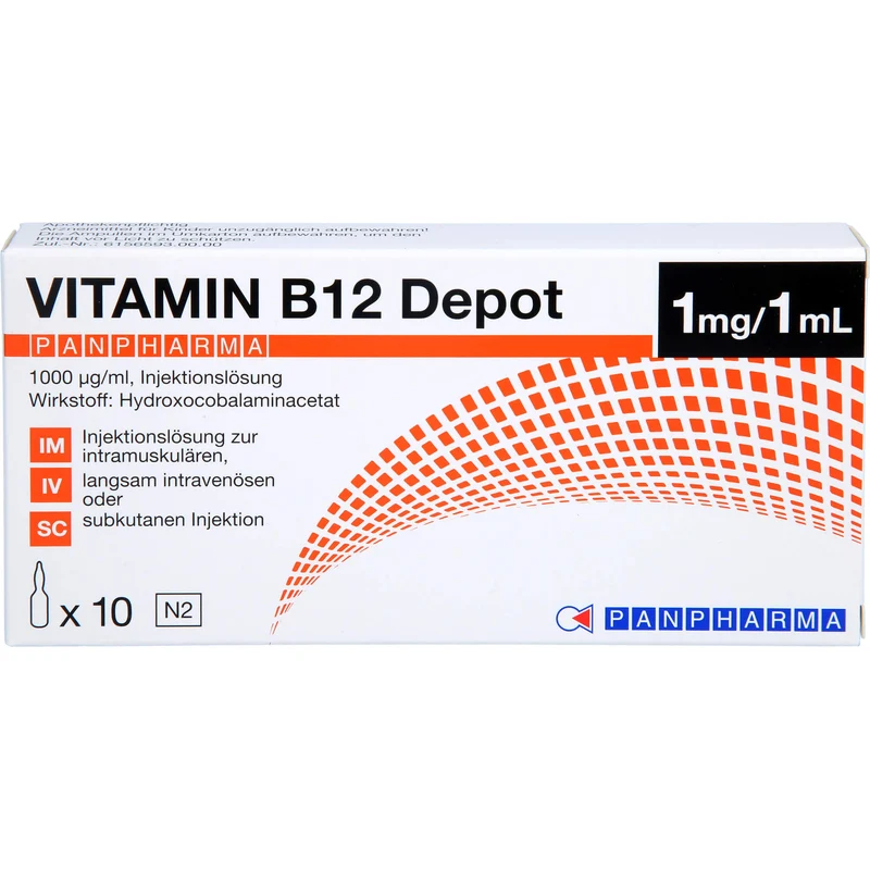 Panpharma Vitamin B12 Depot 1000 µg/ml Injektionslösung, 10 St. Ampullen