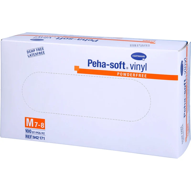 Peha-soft vinyl puderfreie Untersuchungshandschuhe aus Vinyl Gr. M 7 - 8, 100 St. Handschuhe