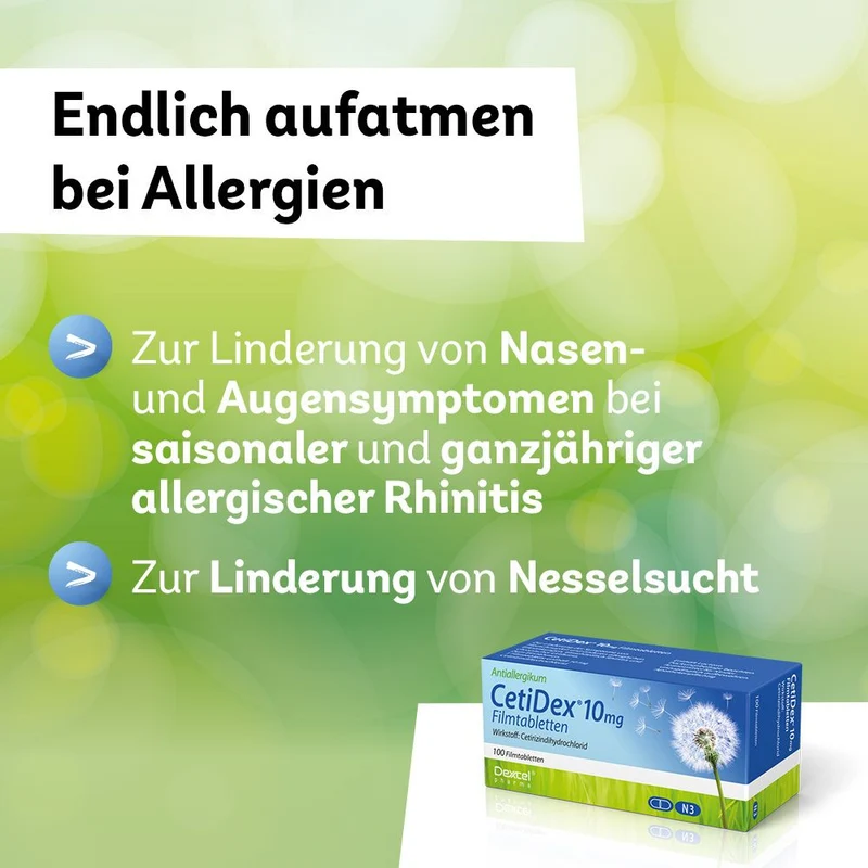 CetiDex 10 mg bei Allergien, 100 St. Tabletten