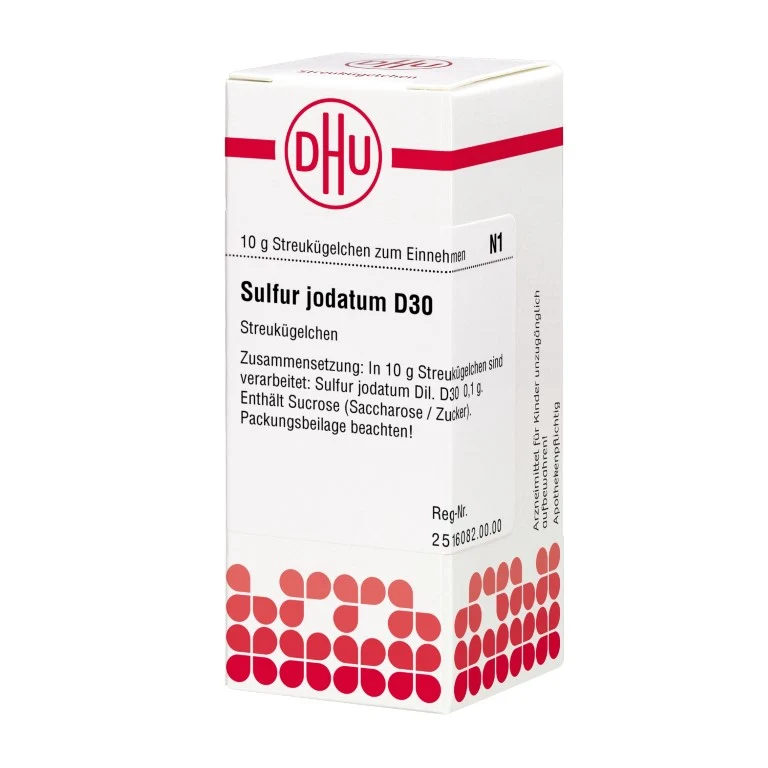 Sulfur jodatum D30 DHU Globuli, 10 g Globuli