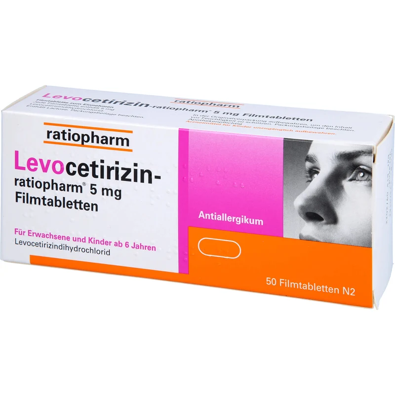 Levocetirizin-ratiopharm 5 mg Filmtabletten Antiallergikum, 50 St. Tabletten