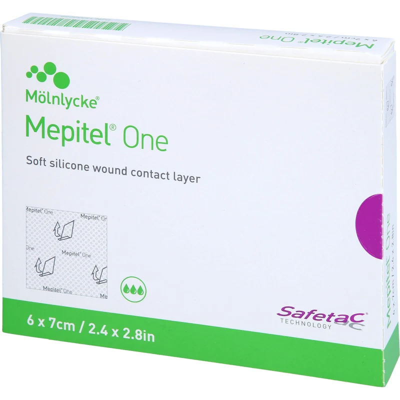 Mepitel One 6 x 7 cm transparente, einseitig mit Safetac Technologie beschichtete Wundauflage, 5 St. Verband