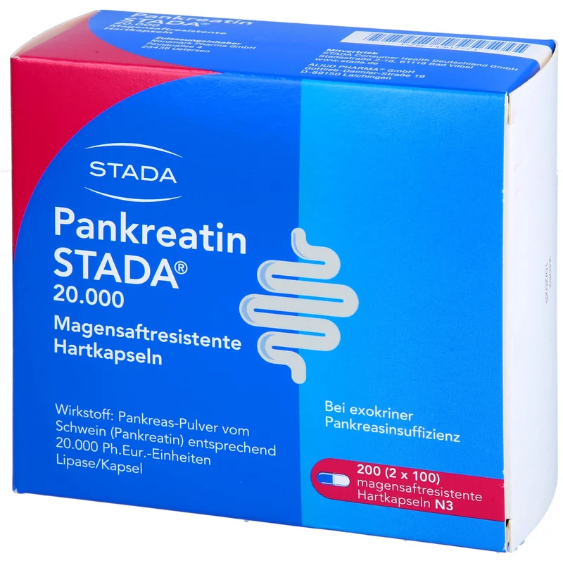 STADA Pankreatin 20.000 Hartkapseln bei exokriner Pankreasinsuffizienz, 200 St. Kapseln