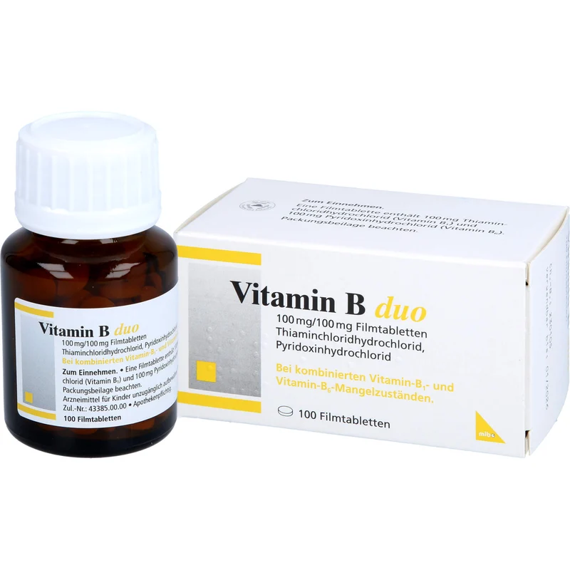 mibe Vitamin B duo Filmtabletten bei Mangel der Vitamine B1 und B6, 100 St. Tabletten