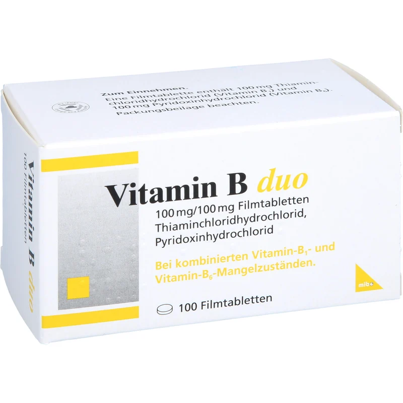 mibe Vitamin B duo Filmtabletten bei Mangel der Vitamine B1 und B6, 100 St. Tabletten