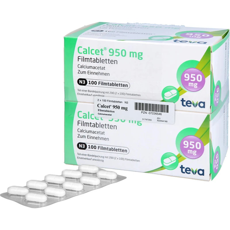 Calcet 950 mg Filmtabletten, 200 St. Tabletten