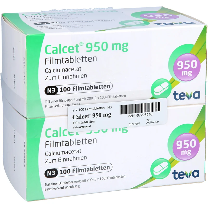 Calcet 950 mg Filmtabletten, 200 St. Tabletten