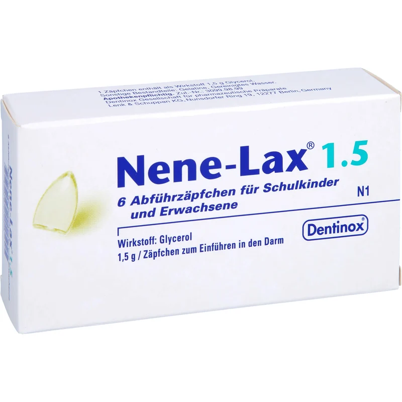 Nene-Lax 1.5 Abführzäpfchen für Schulkinder und Erwachsene, 5 St. Zäpfchen