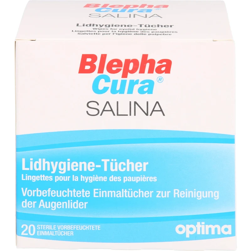 BlephaCura SALINA Lidhygiene-Tücher, sterile vorbefeuchtete Einmaltücher zur Reinigung der Augenlider, 20 St. Tücher
