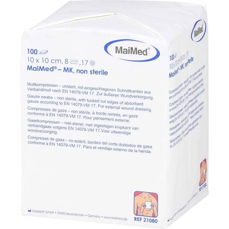 MULLKOMPRESSEN 10x10cm 8fach unsteril, 100 St KOM