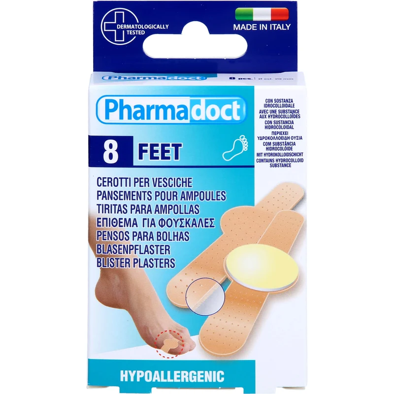 Pharmadoct Feet Blasenpflaster mit Hydrokolloidschicht, 8 St. Pflaster