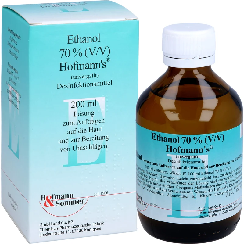 Hofmann's Ethanol 70% (V/V) Desinfektionsmittel Lösung, 200 ml Lösung