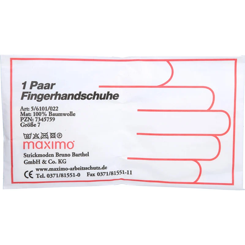 Fingerhandschuhe 100 % Baumwolle Größe 7, 2 St. Handschuhe