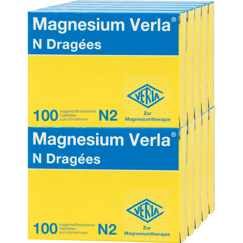 Magnesium Verla N Dragées bei Magnesiummangel, 1000 St. Tabletten